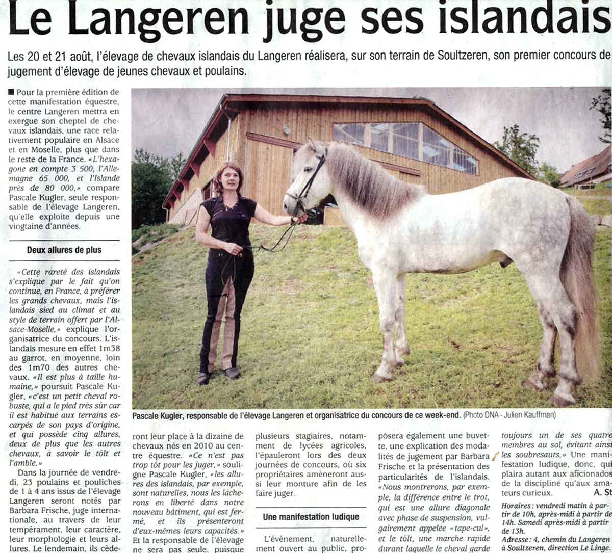Islandais du Langeren - Revue de presse